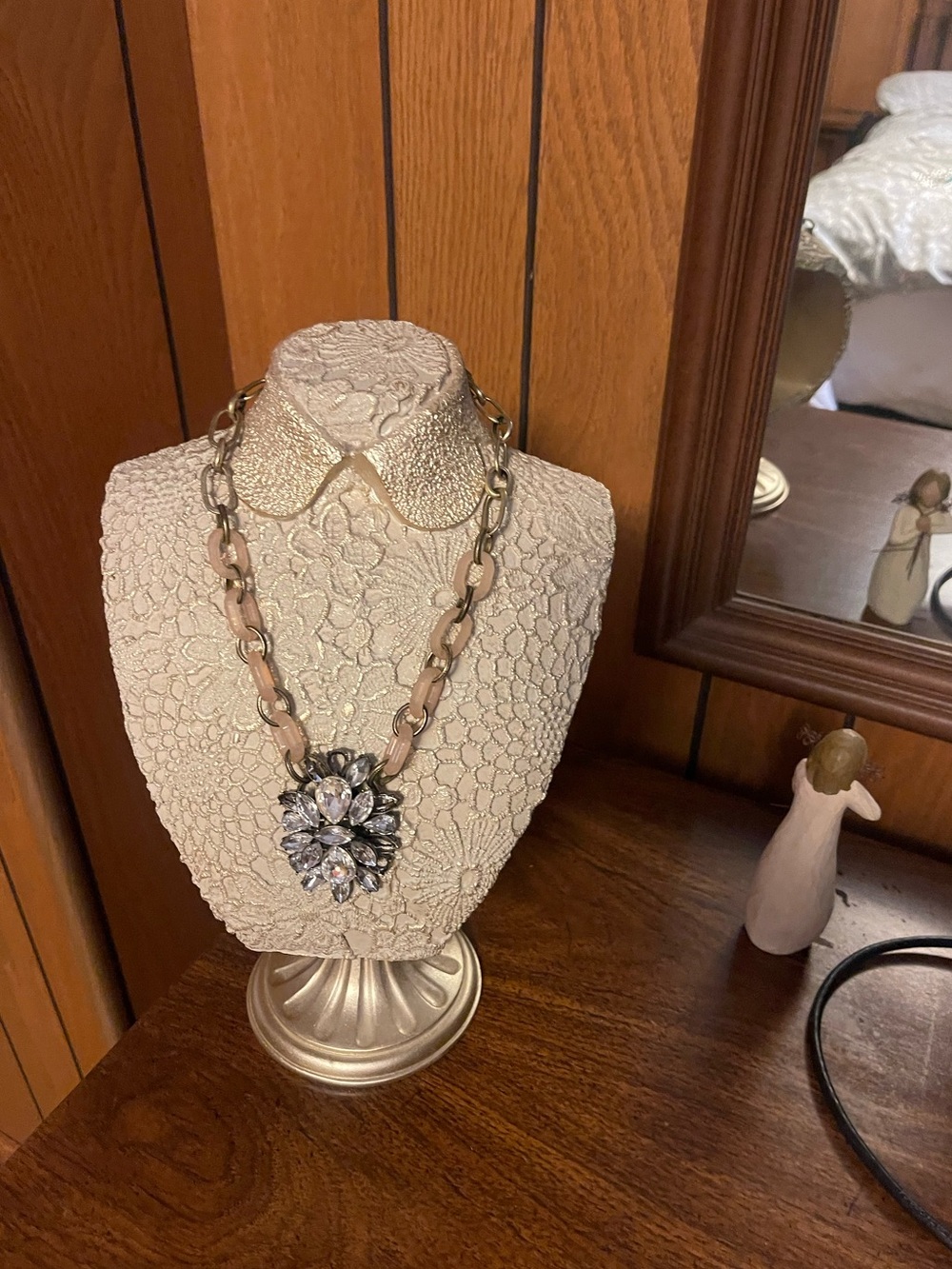 J.Crew statement necklace featuring a large rhinestone cluster pendant